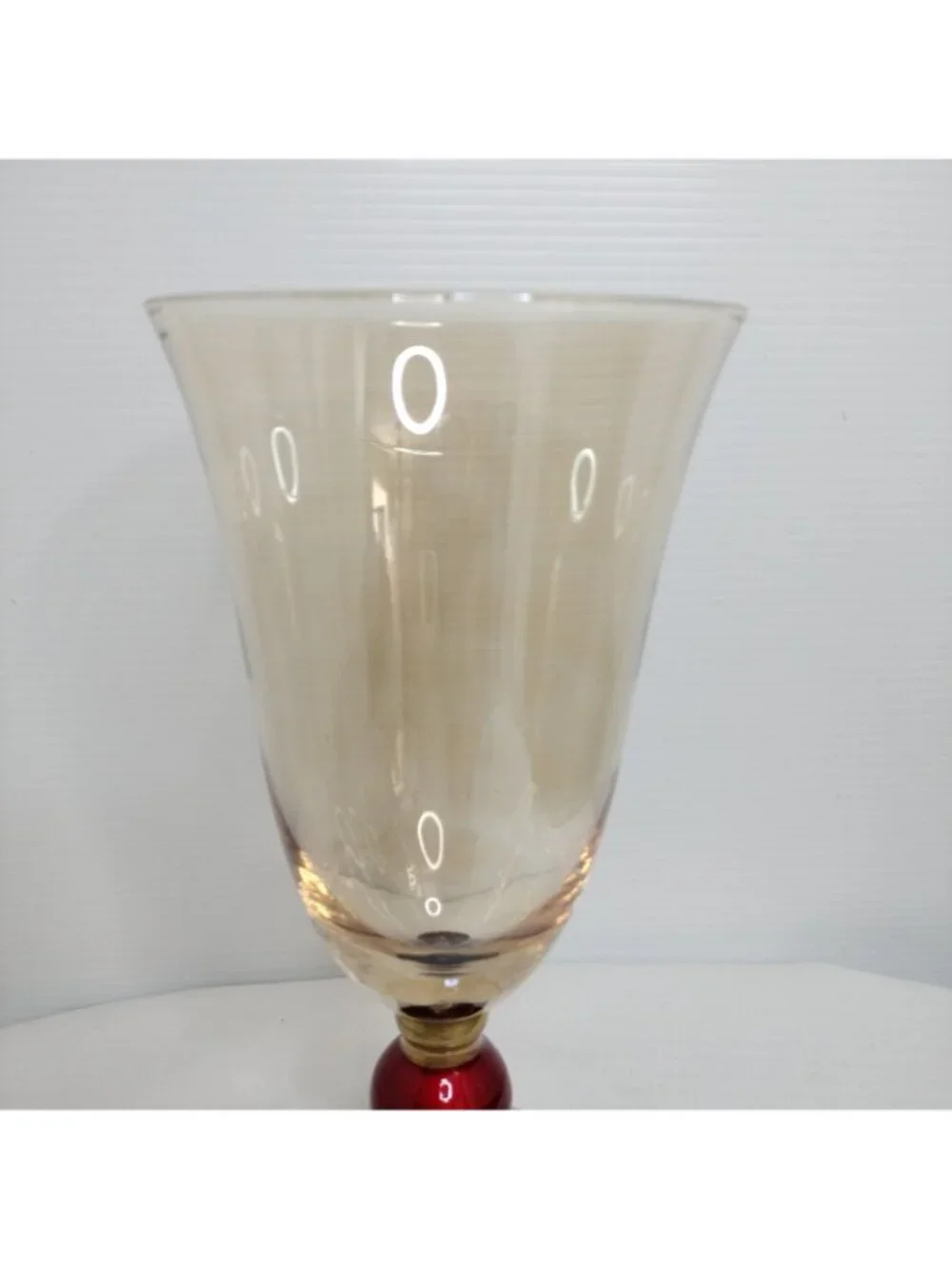 Slant Aristocrat Elegant Gold Tone Ruby Stem Beverage Glass 8